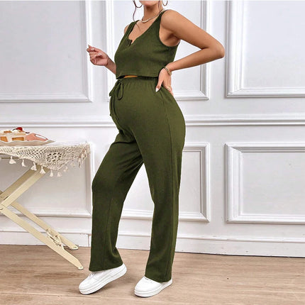 2-Piece Maternity Tank Top and Pants Set