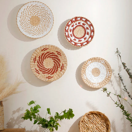 Boho Woven Wall Basket Decor