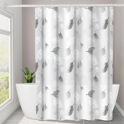 Leaf Pattern Plastic Shower Curtain