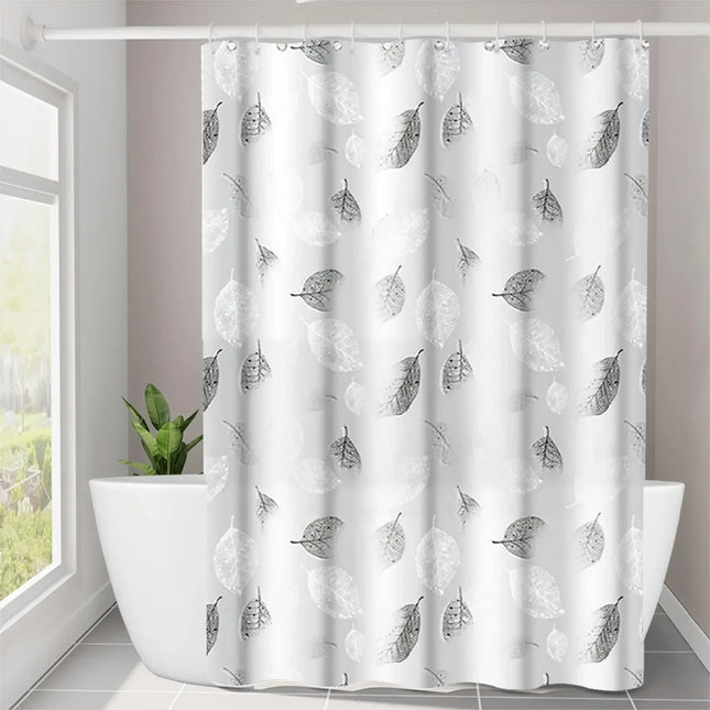 Leaf Pattern Plastic Shower Curtain