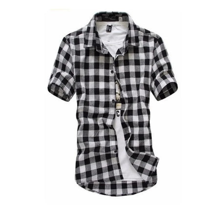 Men’s Red and Black Plaid Shirt