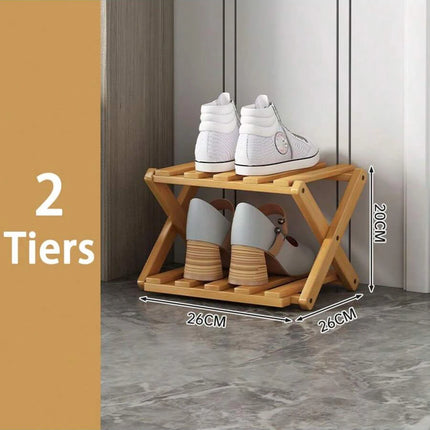 Foldable Bamboo Shoe Rack