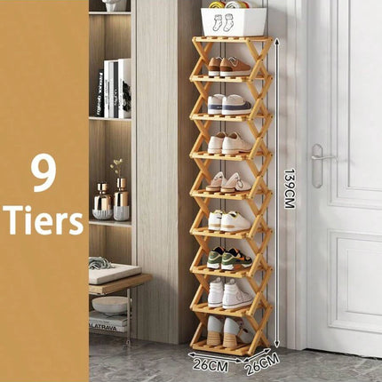 Foldable Bamboo Shoe Rack