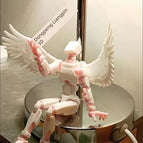 Finished white powder Angel + hand type + sword stick double gun(Send bracket, need other color contact customer service)