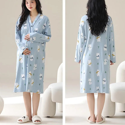 Cotton Maternity Nursing Nightdress