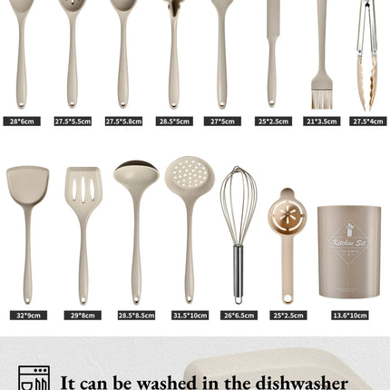 15-Piece Silicone Kitchen Utensil Set