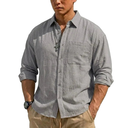 Men’s Long-Sleeve Linen Shirt