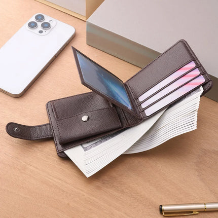 Slim Zipper Leather Wallet