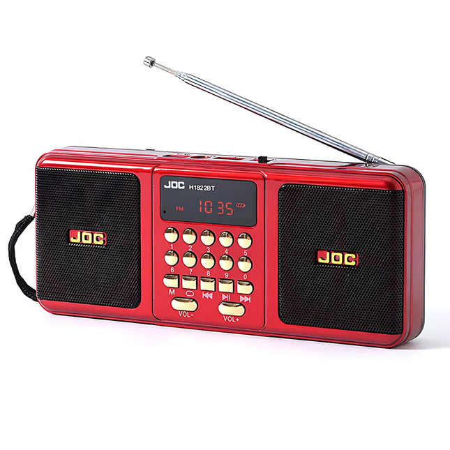 NNEOBA Portable FM Radio Bluetooth Speaker Red