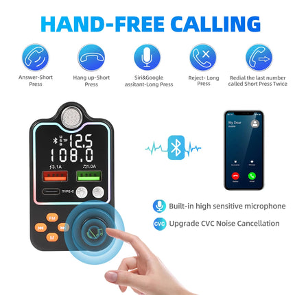 Bluetooth FM Transmitter with Fast Charging