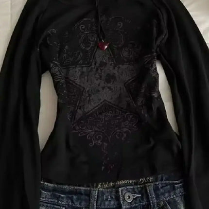 Women's Y2K Grunge Graphic Long Sleeve T-Shirt