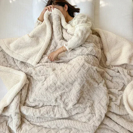 Soft Coral Velvet Flannel Blanket