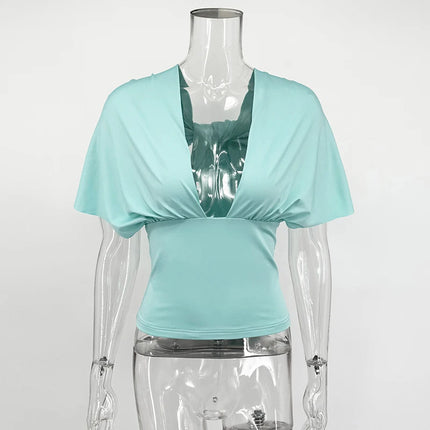 Women's V-Neck Backless Crop Top