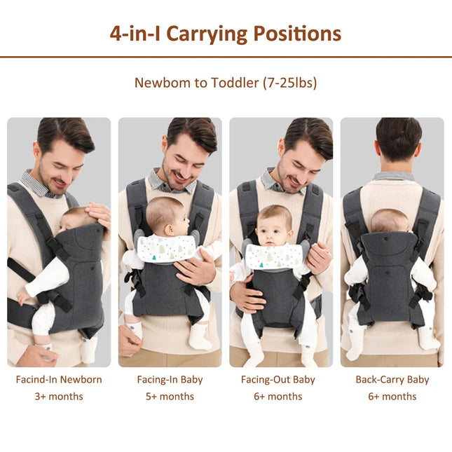 Foldable Baby Carrier with Hip Seat