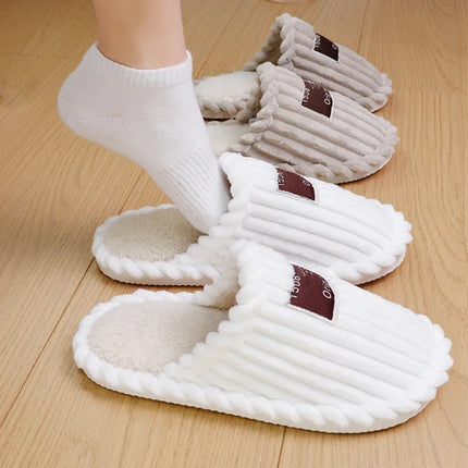 Warm Corduroy Winter Slippers