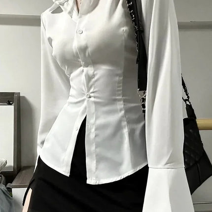 Women's Slim-Fit Flared Sleeve Blouse