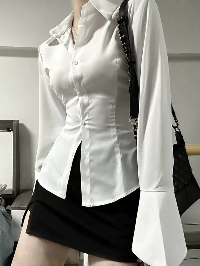 Women's Slim-Fit Flared Sleeve Blouse