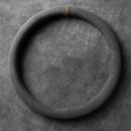 Suede and Cowhide Steering Wheel Cover