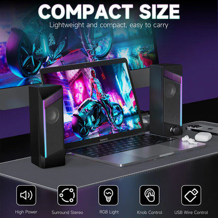 USB Desktop Speakers with RGB Lights