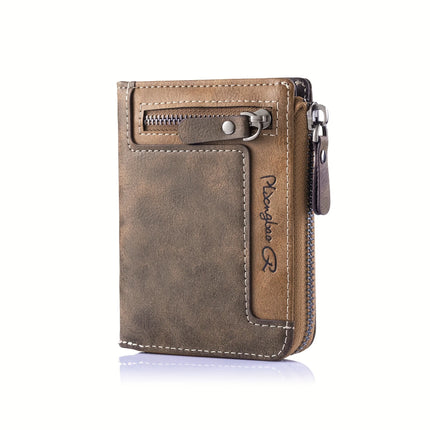 Retro Zipper Leather Wallet