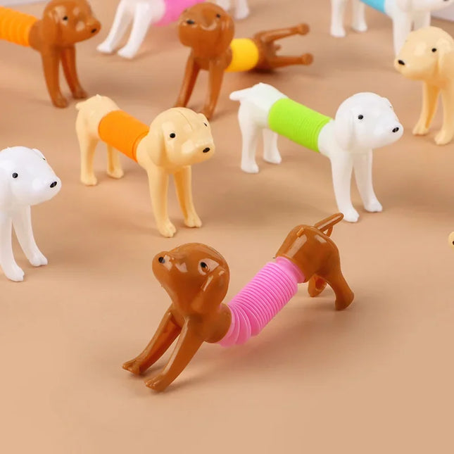10-Piece Dog Pop Tube Toy Set