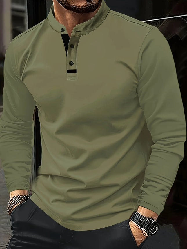 Men’s Round-Neck Casual Polo Shirt