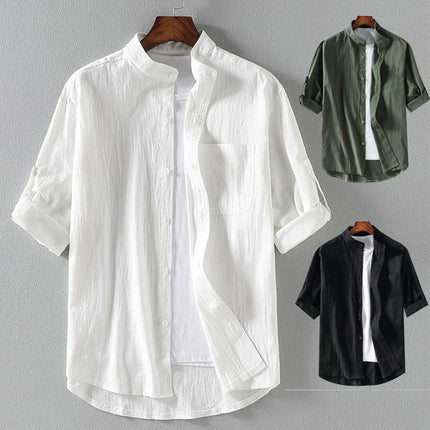 Men’s Stand-Collar Casual Shirt