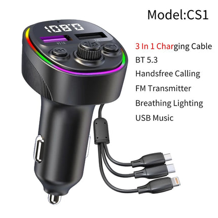 Bluetooth FM Transmitter with Fast Charging