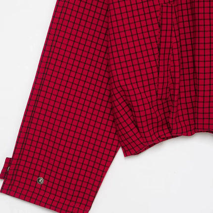 Women's Red Plaid Bomber Jacket