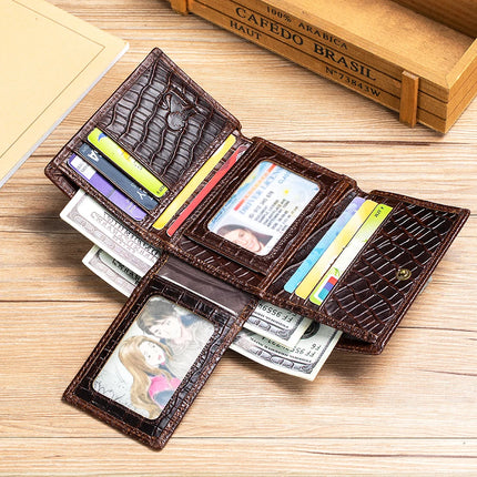 Crocodile Pattern Leather Wallet
