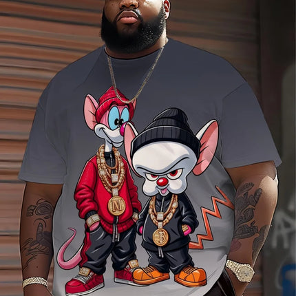 Men's Cartoon Animal Printed T-Shirt