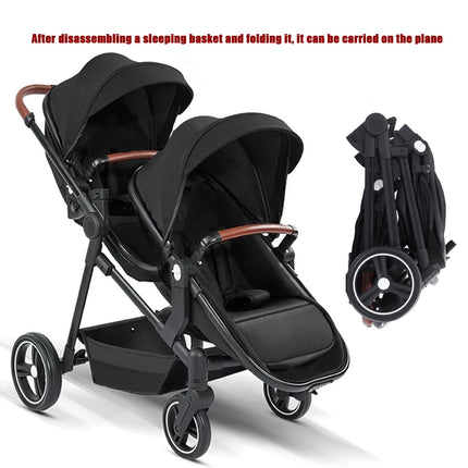2-in-1 Lightweight Twin Baby Stroller