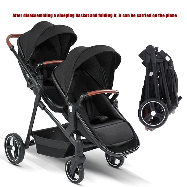 2-in-1 Lightweight Twin Baby Stroller