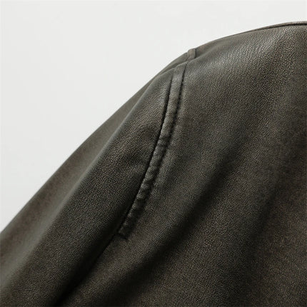 Women's Faux Leather Bomber Jacket