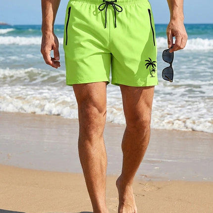 Men's Palm Tree Print Board Shorts