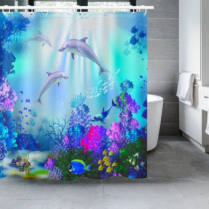 Blue Dolphin Shower Curtain