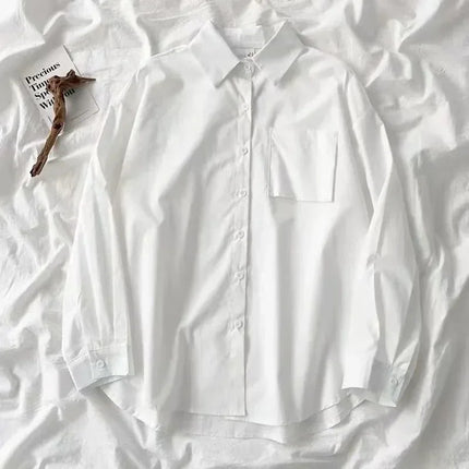 Oversized White Pocket Shirt