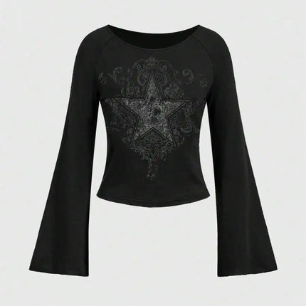 Women's Y2K Grunge Graphic Long Sleeve T-Shirt