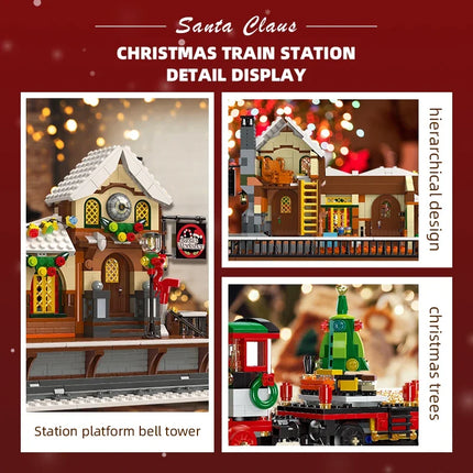 Motorized Christmas Train Building Block Set