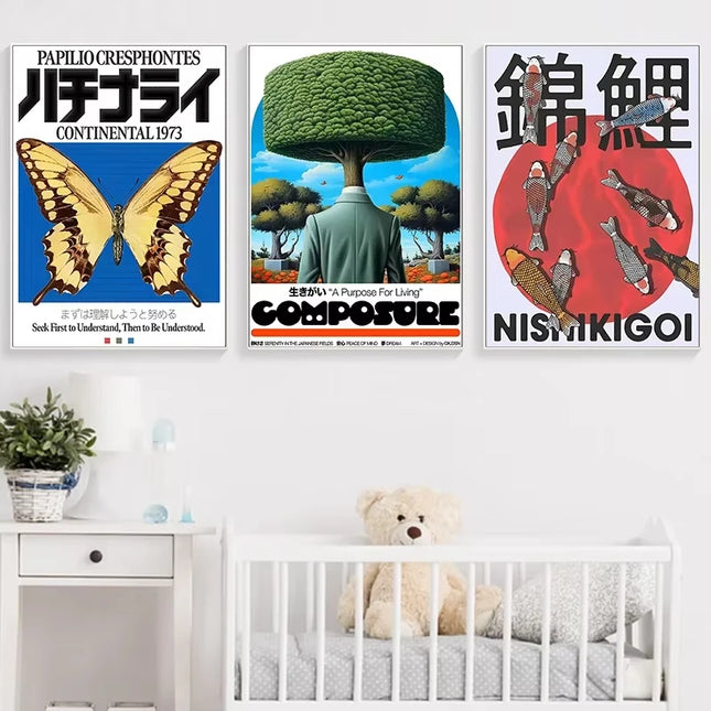 Japanese Retro Canvas Wall Art Set