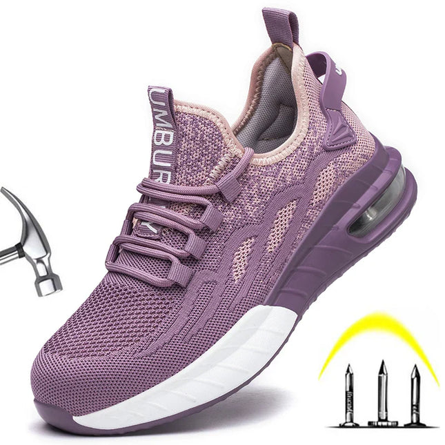 Pink Safety Toe Work Shoes