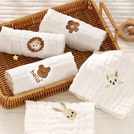 6-Layer Cotton Embroidered Baby Burp Cloth