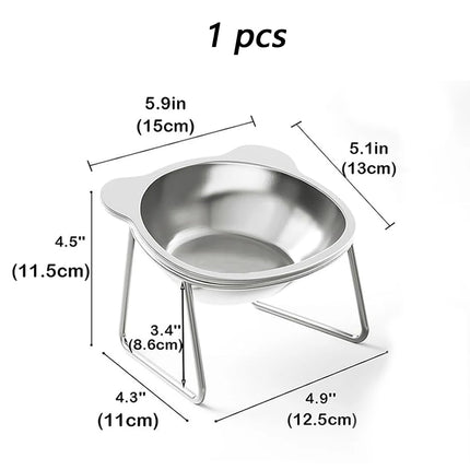 Tilted Stainless Steel Cat Bowl