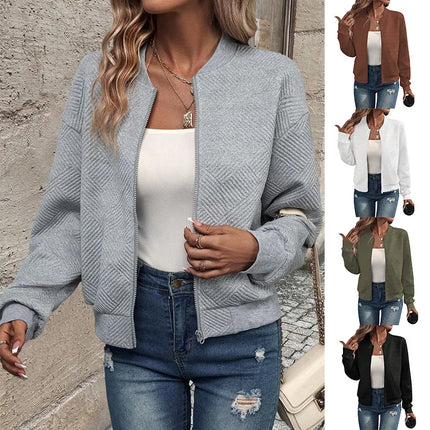 Women's Baseball Collar Zip Jacket