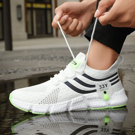 Men's Black Breathable Mesh Sports Sneakers