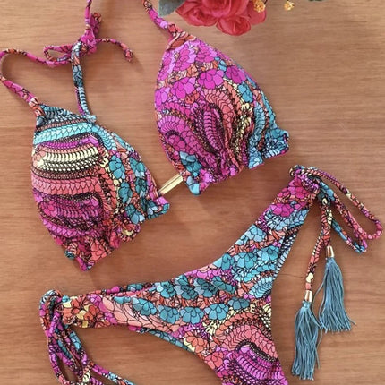 Floral Print Push-Up Bikini
