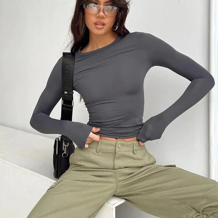 Women's Long Sleeve Crop Top