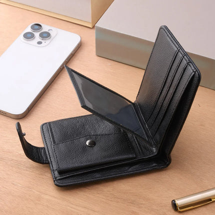 Slim Zipper Leather Wallet