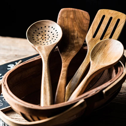 9-Piece Wooden Kitchen Utensil Set