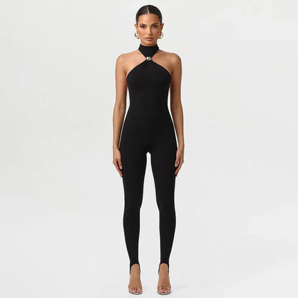 Women's Halter-Neck Backless Bodysuit